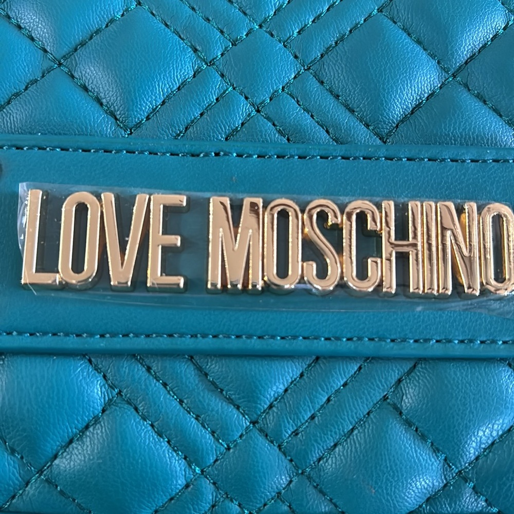 NWT Love Moschino Teal Quilted Women's Bag - Picture 8 of 9